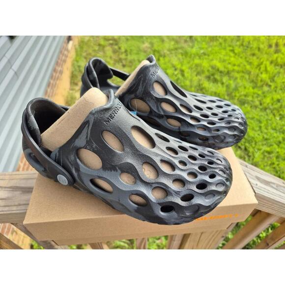 NIB WOMEN'S MERRELL  HYDRO MOC BLACK CAMO WATER SHOES CLOGS Size 6 - Picture 1 of 9